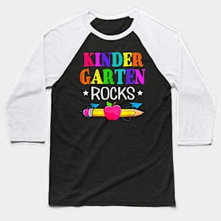 Vintage Kindergarten Rocks Teacher Student Back To School Baseball T-Shirt